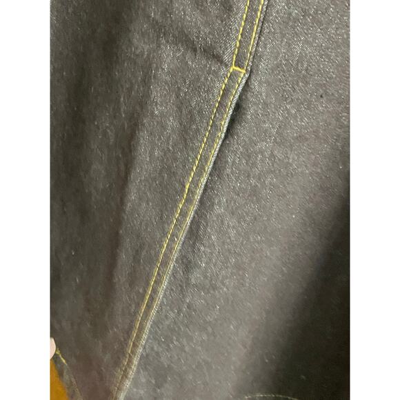 Denim & Co. 90’S Dark Denim & Faux Fur Trim Coat size Medium - Picture 7 of 13